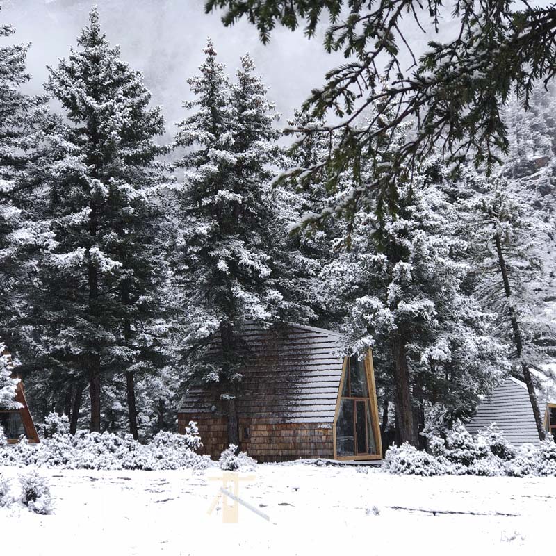 阿坝州光和云朵民宿：树屋雪景日景